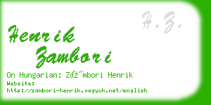 henrik zambori business card